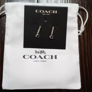 COACH EARINGS & Pouch.